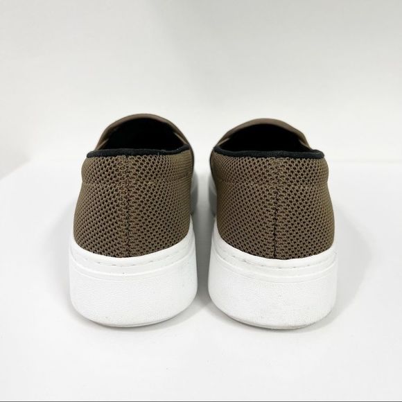 Eileen Fisher Slip On Sneakers Olive 7 Mesh Pep Platform Stretch - Picture 3 of 5